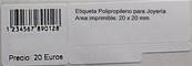 ETIQ.T/T  60 x  20 p Polipro.Joyeria 2000 etiq./rollo (Caja 6 rollos)