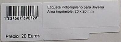 ETIQ.T/T  60 x  20 p Polipro.Joyeria 2000 etiq./rollo (Caja 6 rollos)