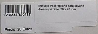 ETIQ.T/T  60 x  20 p ID: Polipro.Joyeria 2000 etiq./rollo (Caja 6 R)