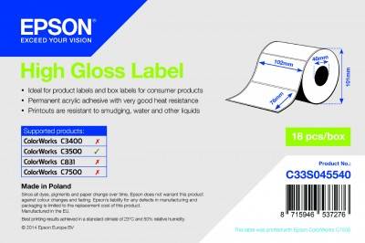 PAPEL EPSON High Gloss Etiq. 102mm x 76mm, 415 etiq./R TM-C3500