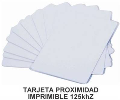 TRANSPONDER RFID 125Khz TARJETA Blanca/100 Tarjetas