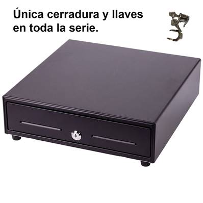 CAJON HS-410 (410 x 415 x 99) NEGRO Pisabilletes Metal (misma llave)