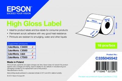 PAPEL EPSON High Gloss Etiq. 76mm x 51mm, 610 etiq./R TM-C3500