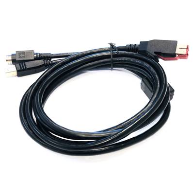 CABLE POWERED 24V -> DC20 + USB TIPO B L:2M NEGRO