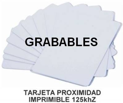 TRANSPONDER RFID 125Khz TARJETA Blanca Grabable/250 Tarjetas